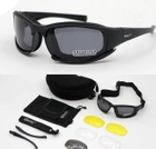 Тактические очки с поляризацией DAISY X7 чёрные, очки для военных, 4 комплекта сменных линз 1.5 мм, в футляре с карабином - изображение 4