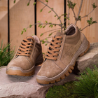 Берцы ботинки тактическая обувь кроссовки облегченные натуральная гидрофобная кожа усиленная пятка и носок Койот 38 (26 см) - изображение 1