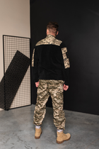 Кофта флисовая мужская военная тактическая с липучками под шевроны ВСУ (ЗСУ) Пиксель 8030 46 размер черная - изображение 5