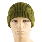 Тактическая зимняя M-Tac шапка вязаная 100% акрил Olive, тактическая военная шапка цвет олива для ВСУ! L/XL - изображение 1