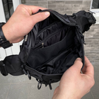 Тактическая черная сумка бананка на пояс на грудь слинг универсальная Tactic - изображение 6