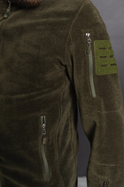 Кофта флісова чоловіча військова тактична з липучками під шеврони ЗСУ Туреччина 7343 L хакі - зображення 6