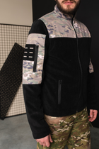 Кофта флисовая мужская военная тактическая с липучками под шевроны ВСУ (ЗСУ) Мультикам 8038 50 размер хаки - изображение 9