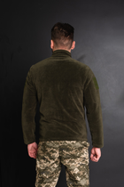 Кофта флисовая мужская военная тактическая с липучками под шевроны ВСУ (ЗСУ) Турция 7344 XL хаки - изображение 5