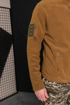 Кофта флисовая мужская военная тактическая с липучками под шевроны ВСУ (ЗСУ) 8167 50 размер койот - изображение 4