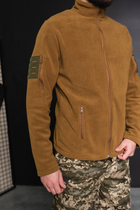 Кофта флисовая мужская военная тактическая с липучками под шевроны ВСУ (ЗСУ) 8168 52 размер койот - изображение 3