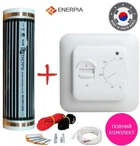 Пленочный теплый пол Enerpia-220Вт/м² 3м² (0.5м х 6м) /660Вт под ламинат с механическим терморегулятором RTC 70