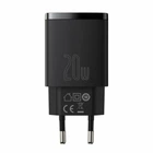 Мережевий зарядний пристрій Baseus Compact Quick Charger U+C 20W EU Black (CCXJ-B01)