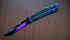 Нож Бабочка Танто Градиент (цветной) Хамелеон MinocSteel - изображение 2