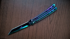 Нож Бабочка Танто Градиент (цветной) Хамелеон MinocSteel - изображение 3