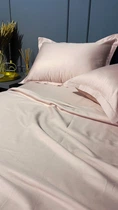 Постельное бельё Premium MLS сатин Двуспальный комплект 180*220/50*70 светло розовый