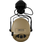 Професійні Активні Тактичні Навушники Адаптер під Шолом Sordin Supreme MIL AUX Койот 72308-05-S - зображення 3