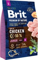 Сухой корм Brit Premium Junior S для щенков и молодых собак мелких пород со вкусом курицы