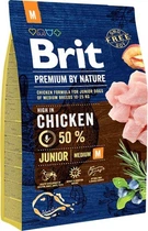 Сухой корм Brit Premium Junior M для щенков и молодых собак средних пород со вкусом курицы