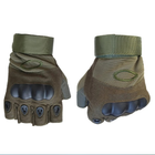 Универсальные тактические перчатки Oakley замшевые беспалые Оливковые L - изображение 1
