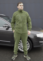 Тактичний флісовий костюм з липучками Хакі 50 (id284r50) - зображення 1