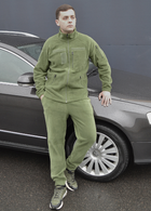 Тактичний флісовий костюм з липучками Хакі 44 (id284r44) - изображение 4