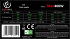 Блок живлення Rebeltec TITAN 400 ATX power supply ver. 2.31 (RBLZAS00002) - зображення 5