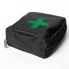 Тактическая аптечка подвесная военная из ткани Черная с зеленой нашивкой - изображение 6