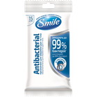 Вологі серветки для рук та обличчя Smile Антибактеріальні 15 шт