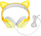 Наушники проводные с LED подсветкой с кошачьими ушками UFT BL108 Yellow