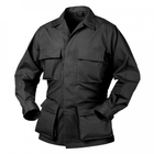 Китель (Бавовна, Ріпстоп) BDU - Cotton Ripstop Helikon-Tex Black XXL/Long Тактичний чоловічий - зображення 1