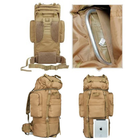 Тактичний рюкзак Armour Tactical Max 65 Oxford 800D 65 л Койот - зображення 4