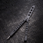 Нож (учебный) тренировочный черный Трюковой для флиппинга . Стальная игрушка (детская) - изображение 6