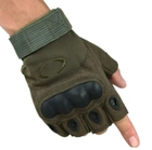 Рукавички без пальців, тактичні рукавички без пальців (пара), розмір М, колір зелений - зображення 4
