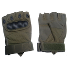 Рукавички без пальців, тактичні рукавички без пальців (пара), розмір М, колір зелений - зображення 6
