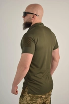 Футболка поло тактична 60 розмір 5XL чоловіча військова армійська футболка ПОЛО POLO оліва хакі для ЗСУ - зображення 4