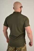 Футболка поло тактична 60 розмір 5XL чоловіча військова армійська футболка ПОЛО POLO оліва хакі для ЗСУ - зображення 6
