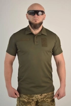 Футболка поло тактическая 50 размер L мужская военная армейская футболка ПОЛО POLO олива хаки для ВСУ