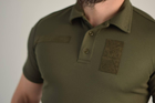Футболка поло тактична 46 розмір S чоловіча військова армійська футболка ПОЛО POLO оліва хакі для ЗСУ - зображення 5