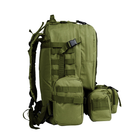 Рюкзак тактичний +3 підмога AOKALI Outdoor B09 Green армійський спецсумка - зображення 3