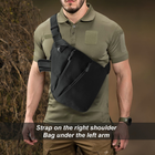 Сумка тактическая через плече WLKR W38-Cross Body мужская, слинг, армейский мини-рюкзак нагрудный Черный - изображение 13