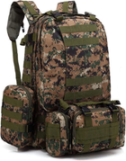 Рюкзак з підсумками Armory Tactics-Green Jungle армійський, військовий, 55л, стропи MOLLE, для ЗСУ - зображення 3