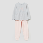 Піжама дитяча (футболка з довгими рукавами + штани) OVS 1624888 134 см Light Grey Melange (8052147446540) - зображення 1