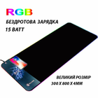 Игровая поверхность RUIJING-Qi 300х800х4 мм 15 Вт RGB черный с беспроводным зарядным устройством