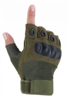 Тактические перчатки без пальцев Перчатки тактические беспалые Размер M Зеленый (олива) - изображение 1