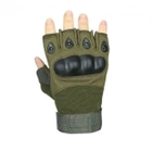 Тактичні рукавички без пальців Армійські безпальні військові тактичні рукавички Розмір L Зелені (Олива) - зображення 3