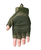 Тактичні рукавички без пальців Армійські безпальні військові тактичні рукавички Розмір L Зелені (Олива) - зображення 4