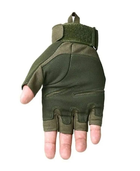 Тактические перчатки без пальцев Армейские беспалые военные тактические перчатки Размер XL Зеленые (Олива) - изображение 4
