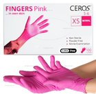 Нитриловые перчатки Ceros Pink, плотность 3.5 г. - розовые (100 шт) XS (5-6) - изображение 1