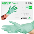 Нітрилові рукавички Ceros, щільність 3.5 г. - Green — Зелені (100 шт.) M (7-8) - зображення 1