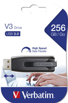 Pendrive Verbatim V3 256 GB USB 3.0 Czarny (49168) - obraz 5