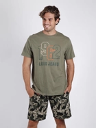 Піжама (футболка + шорти) чоловіча бавовняна Admas Lois 55378 S Хакі (8433623556715) - зображення 1
