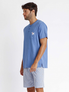 Піжама (футболка + шорти) чоловіча бавовняна Admas 60250 S Блакитна (8433623642579) - зображення 3