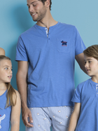 Піжама (футболка + шорти) чоловіча бавовняна Admas 60250 S Блакитна (8433623642579) - зображення 5