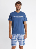 Піжама (футболка + шорти) чоловіча бавовняна Admas 60259 S Блакитна (8433623662522) - зображення 1